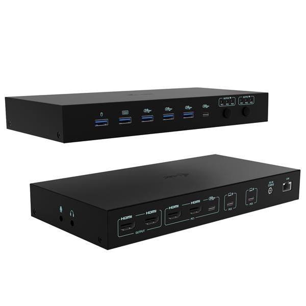 i-tec USB-C KVM Dock PRO for Three Hosts, Dual Video, with 2x Power Delivery, max 92W (I-TEC USB-C KVM DOCKING STATION - FOR 3 HOSTS DUAL DISPLAY POWER D)