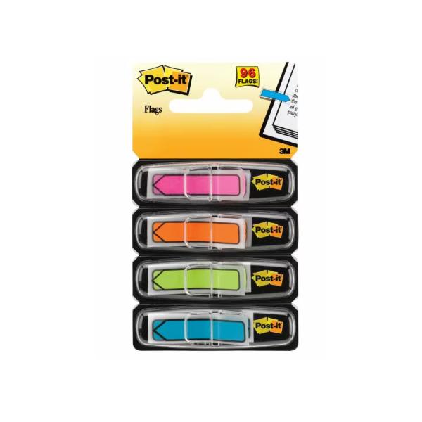 3M 7000144925 scheda per indice Blu, Verde, Arancione, Viola 96 pz (Post-it? Index Arrow Flags Blue Orange Pink and Green 11.9 mm x 43.2 mm 24 Flags/Dispenser 4 Dispensers/Pack)