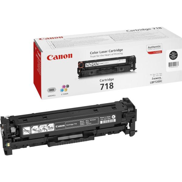 Canon CRG-718 Bk cartuccia toner 1 pz Originale Nero (OEM Canon 2662B002 718BK Black 3400 Pages Original Toner)