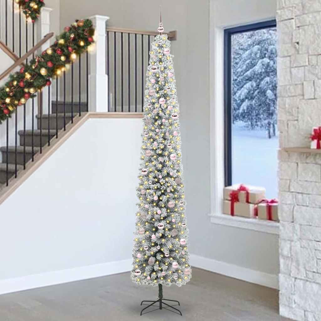 Albero Di Natale Artificiale Con 300 Led Verde 270 cm