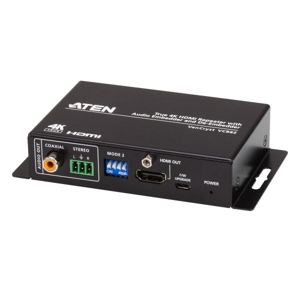 Aten Ripetitore Hdmi True 4k Con Embedder E DE-Embedder Audio (aten Vancryst Vc882 - Repeater - Hdmi)
