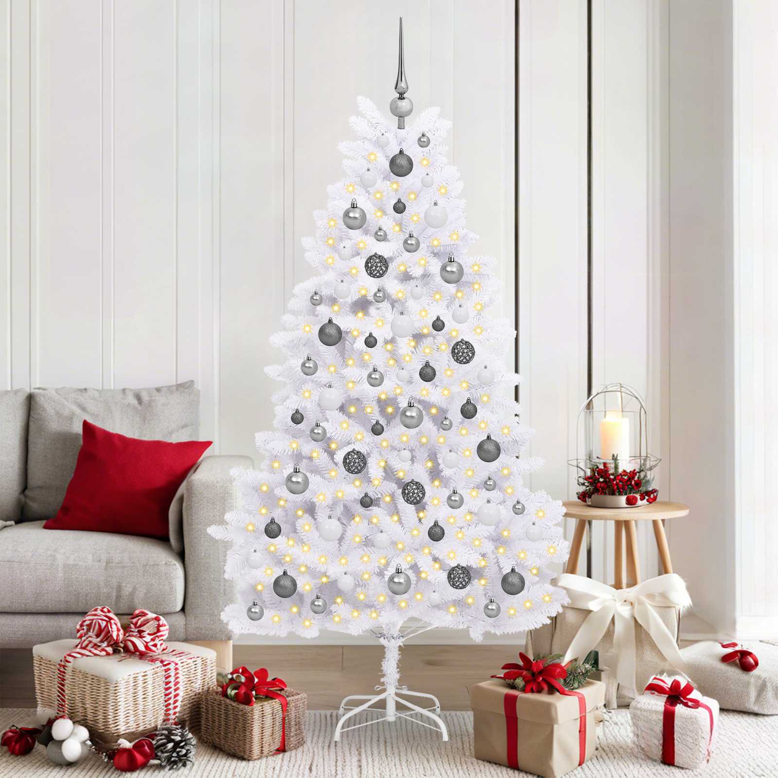 Albero Di Natale Artificiale Bianco 90 X 90 X 180 cm