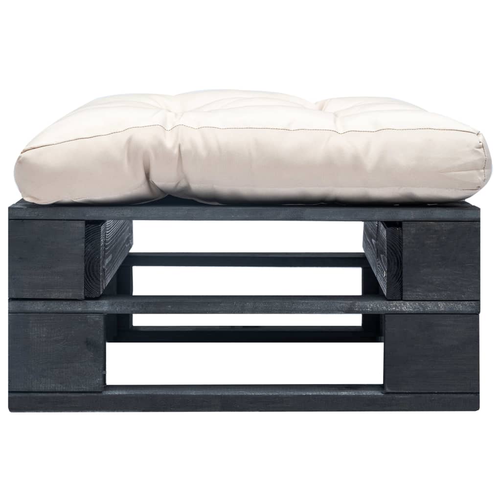 Divano Da Giardino A Pallet Con Cuscino Sabbia In Legno Nero