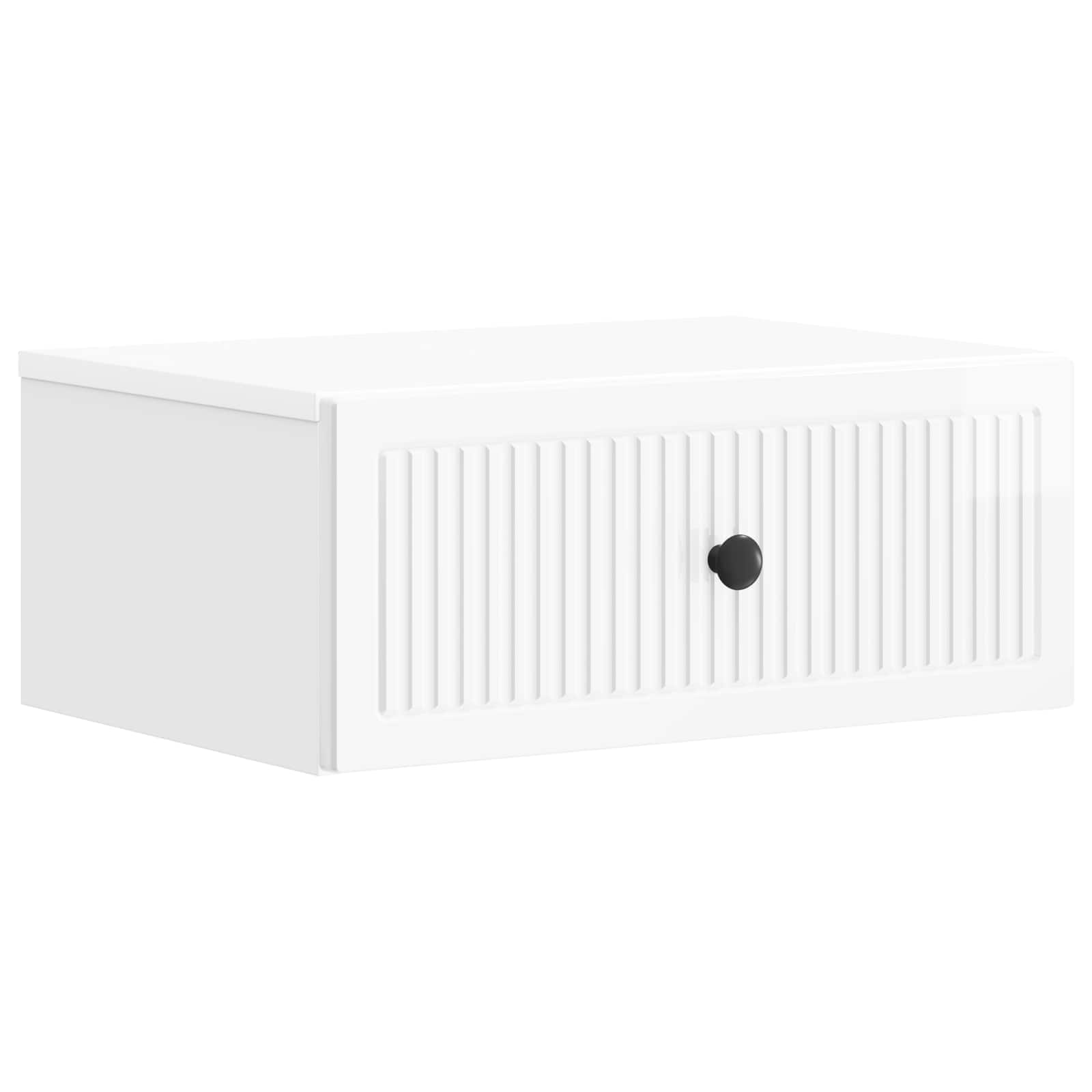 Armadio Da Notte Con Cassetto Bianco Lucido 49 X 34,5 X 20 cm