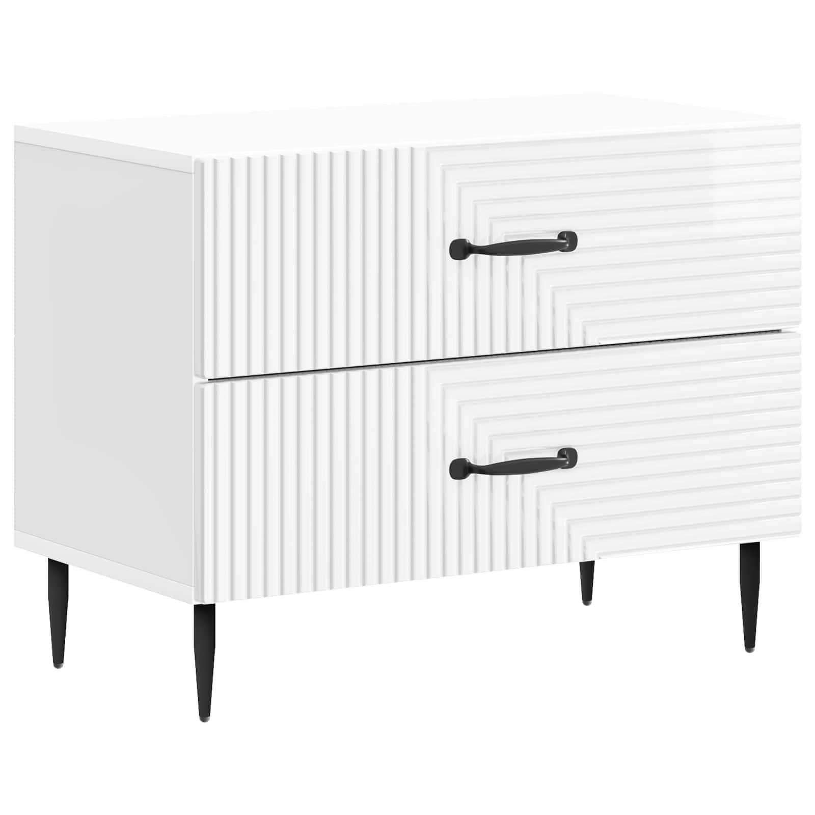 Armadio Da Notte Con Cassetto Bianco Lucido 62 X 34,5 X 47,5 cm