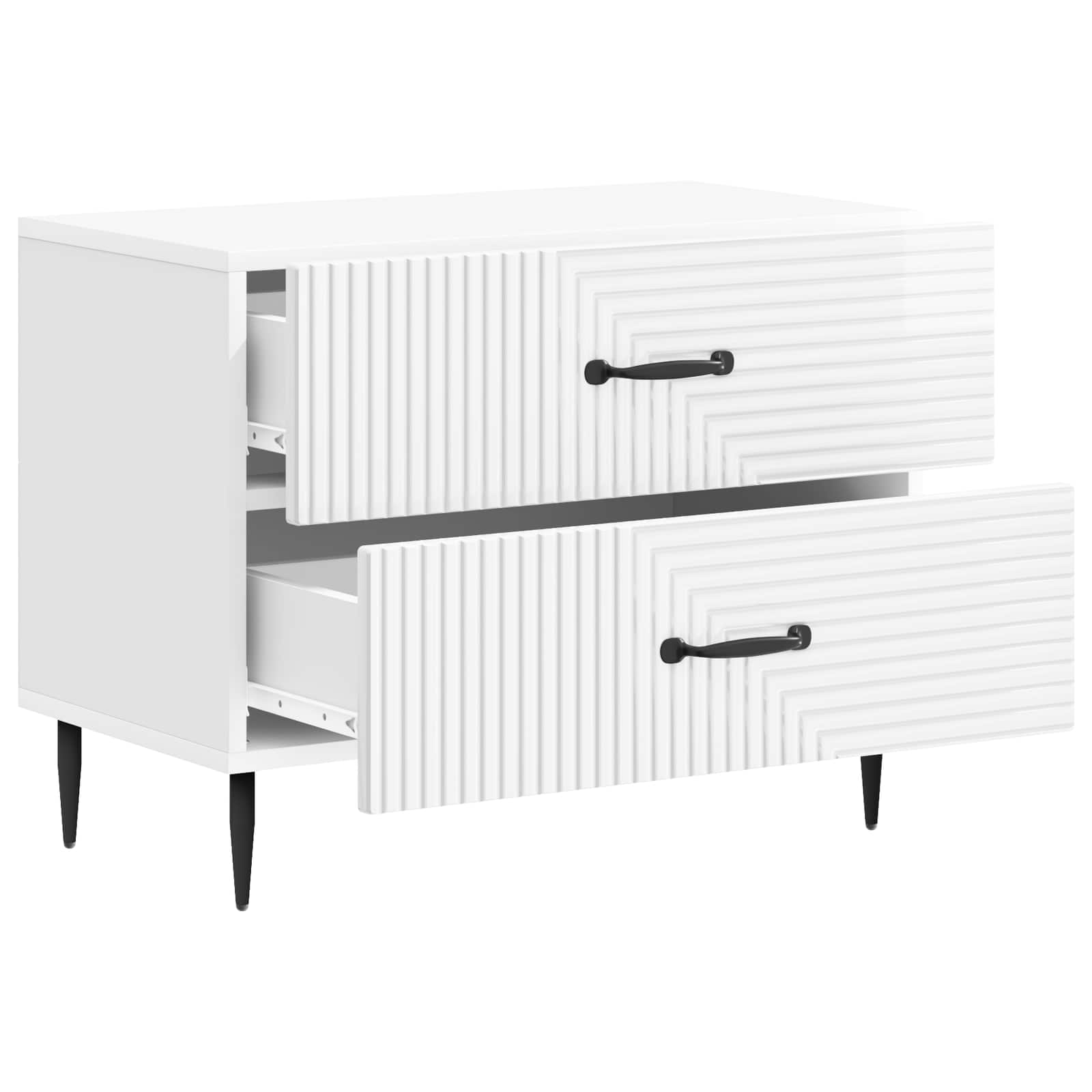 Armadio Da Notte Con Cassetto Bianco Lucido 62 X 34,5 X 47,5 cm - Image 3