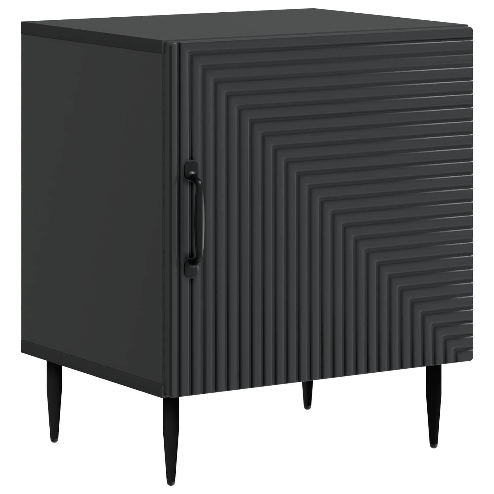 Armadio Da Notte Nero 43 X 34,5 X 50 Cm Legno Ingegnerizzato