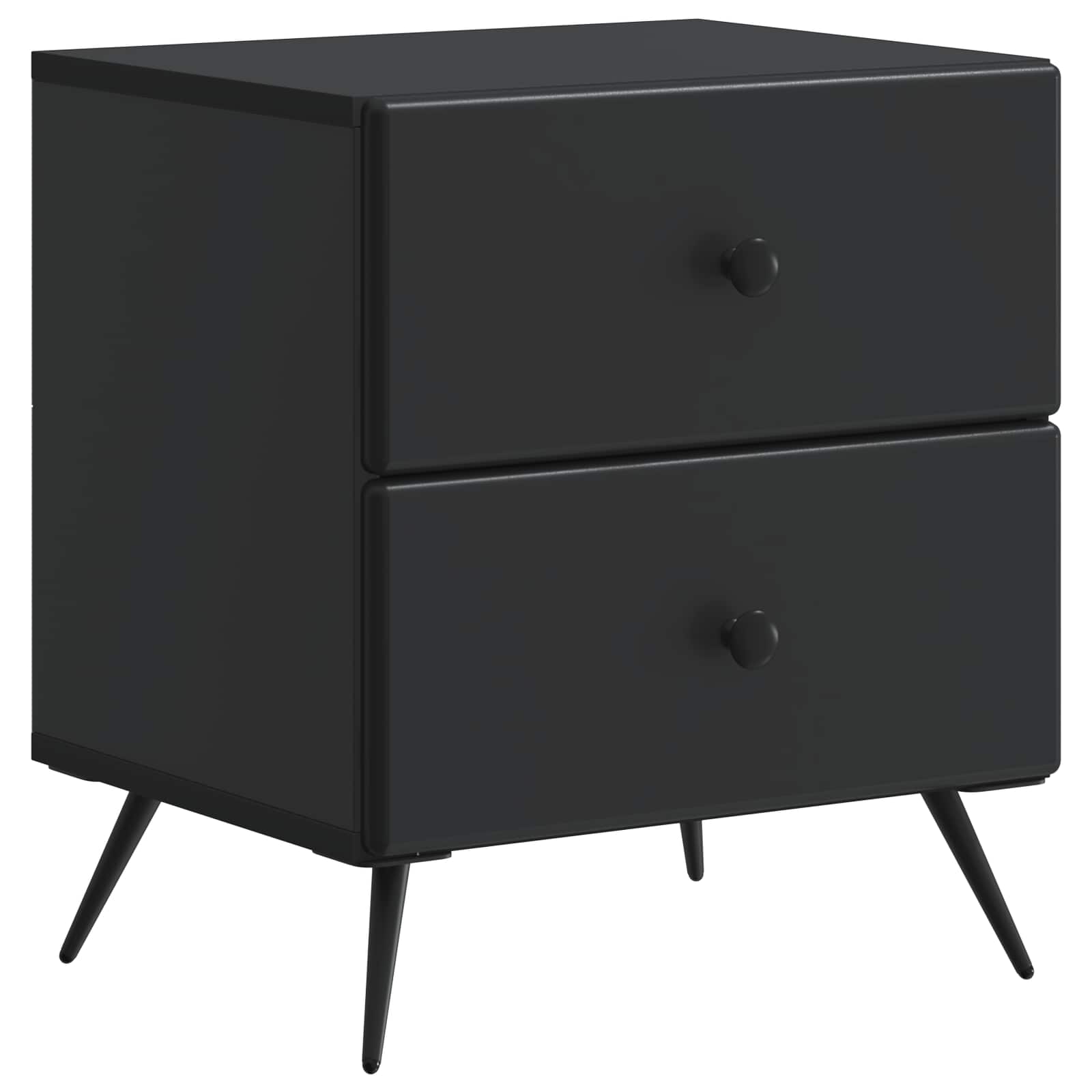 Armadio Da Notte Nero 43 X 34,5 X 47,5 Cm Legno Ingegnerizzato