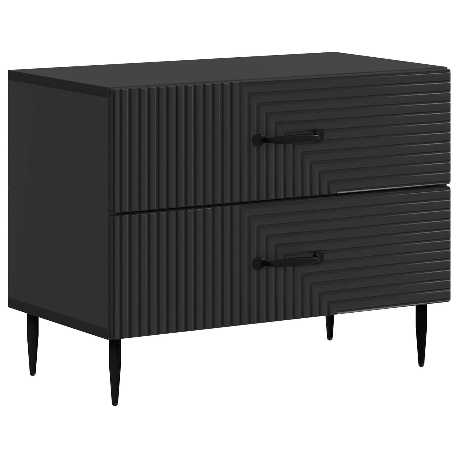 Armadio Da Notte Nero 62 X 34,5 X 47,5 Cm Legno Ingegnerizzato