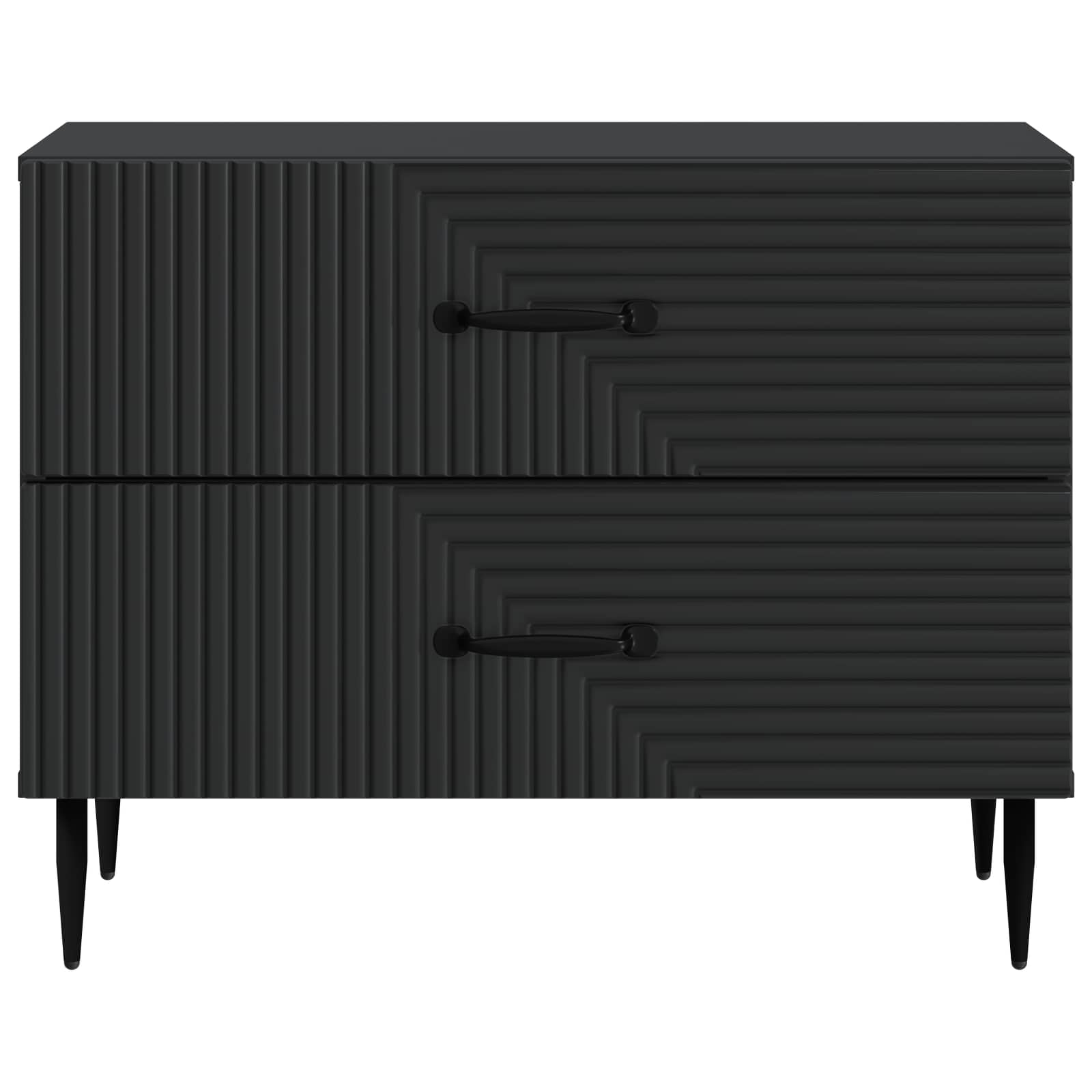 Armadio Da Notte Nero 62 X 34,5 X 47,5 Cm Legno Ingegnerizzato - Image 4