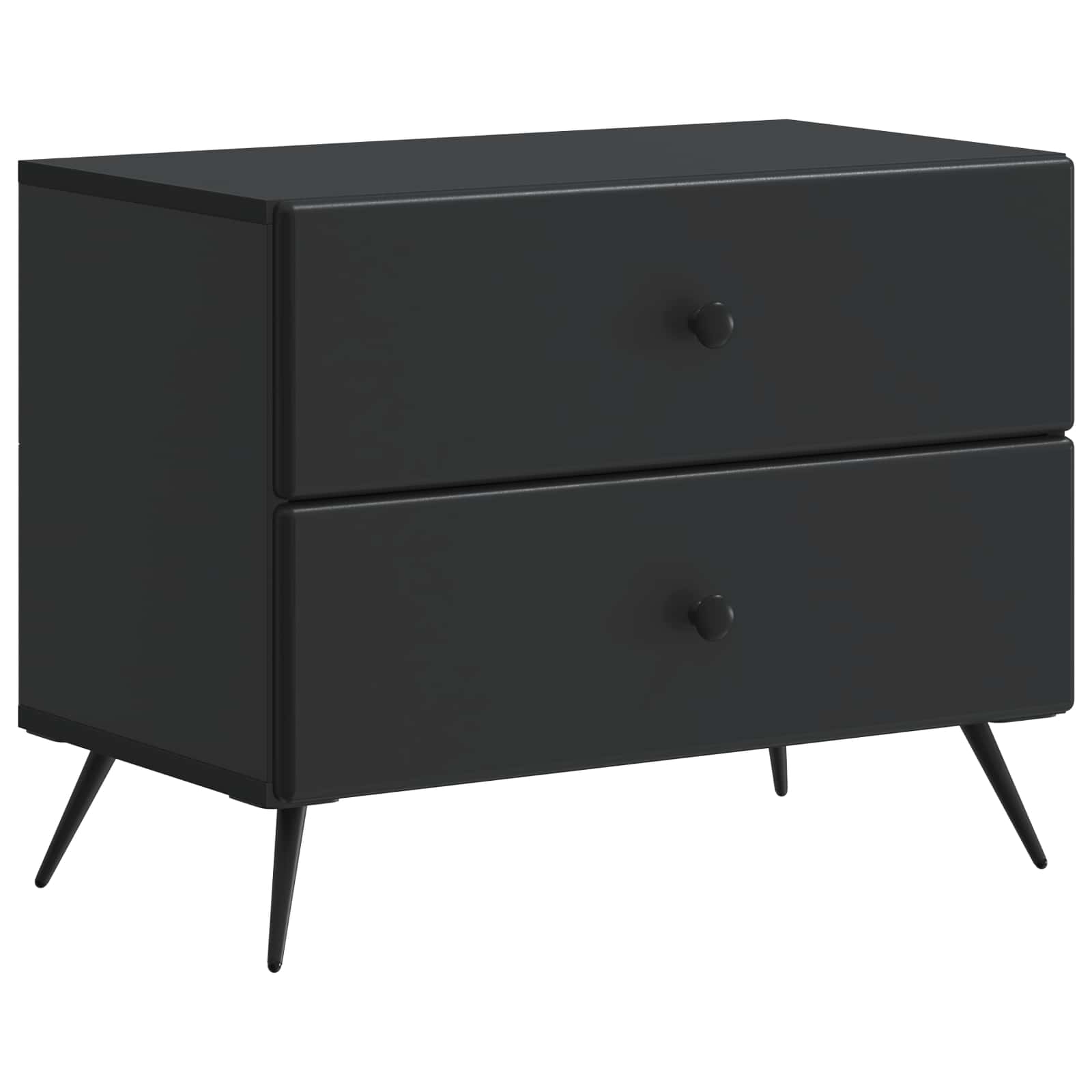 Armadio Da Notte Nero 62 X 34,5 X 47,5 Cm Legno Ingegnerizzato
