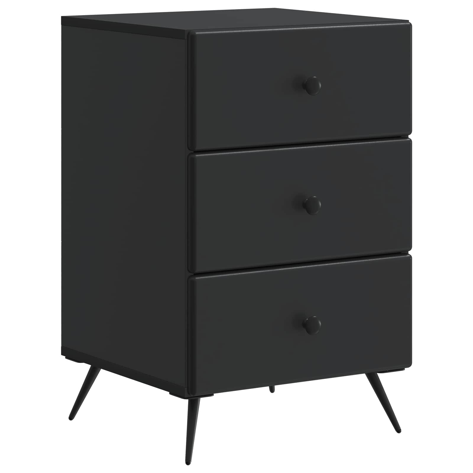 Armadio Da Notte Nero 43 X 41 X 66,5 Cm Legno Ingegnerizzato