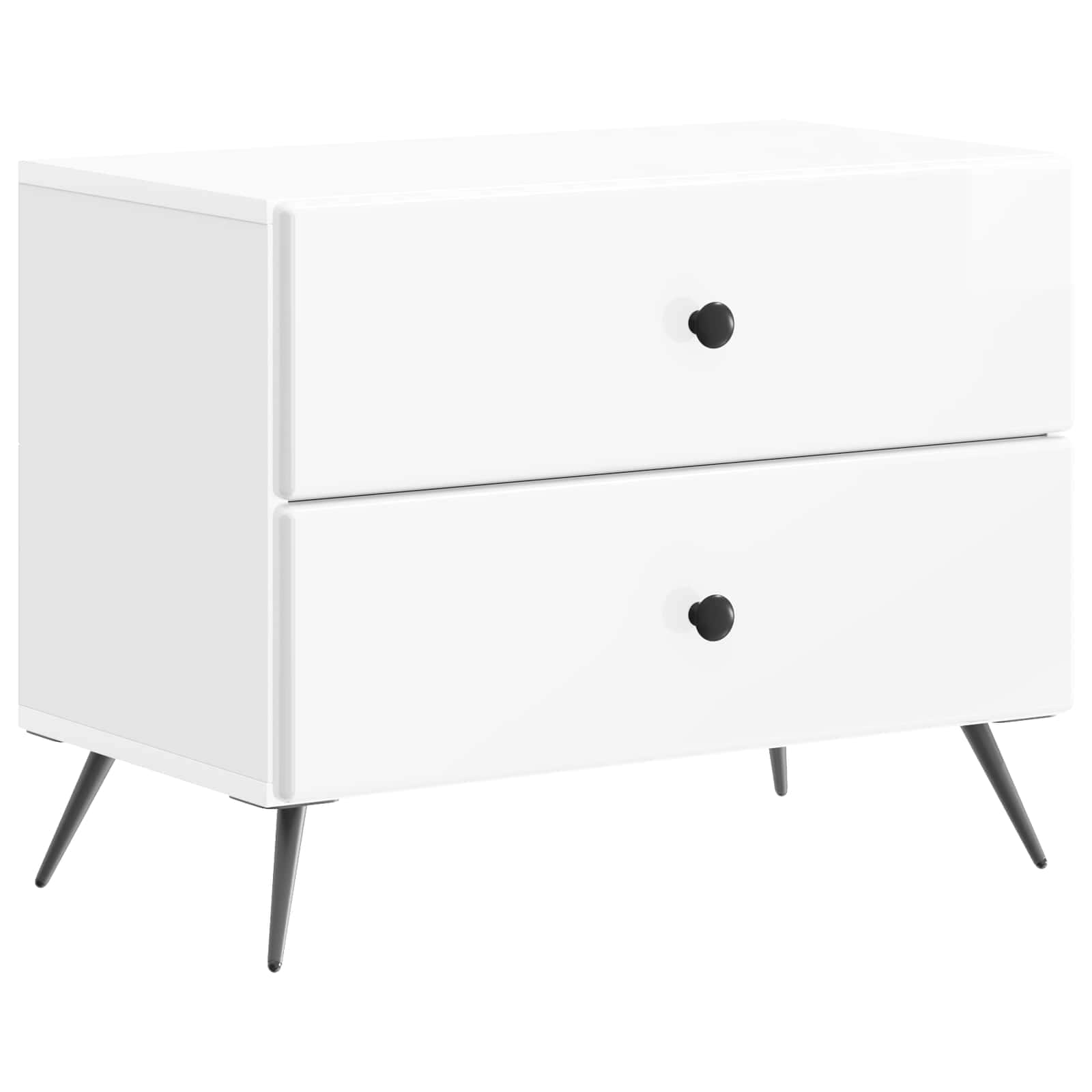 Armadio Da Notte Con Cassetto Bianco Lucido 62 X 34,5 X 47,5 cm