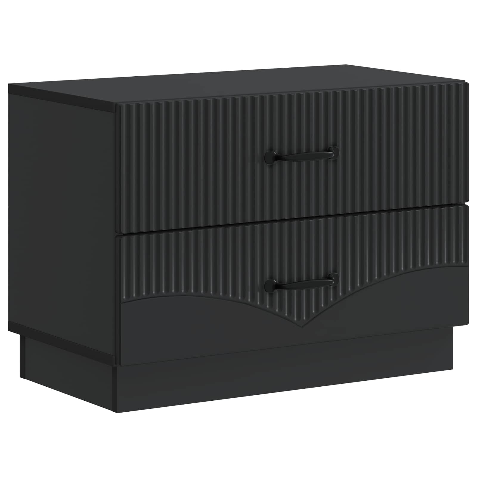 Armadio Da Notte Nero 62 X 34,5 X 44,5 Cm Legno Ingegnerizzato