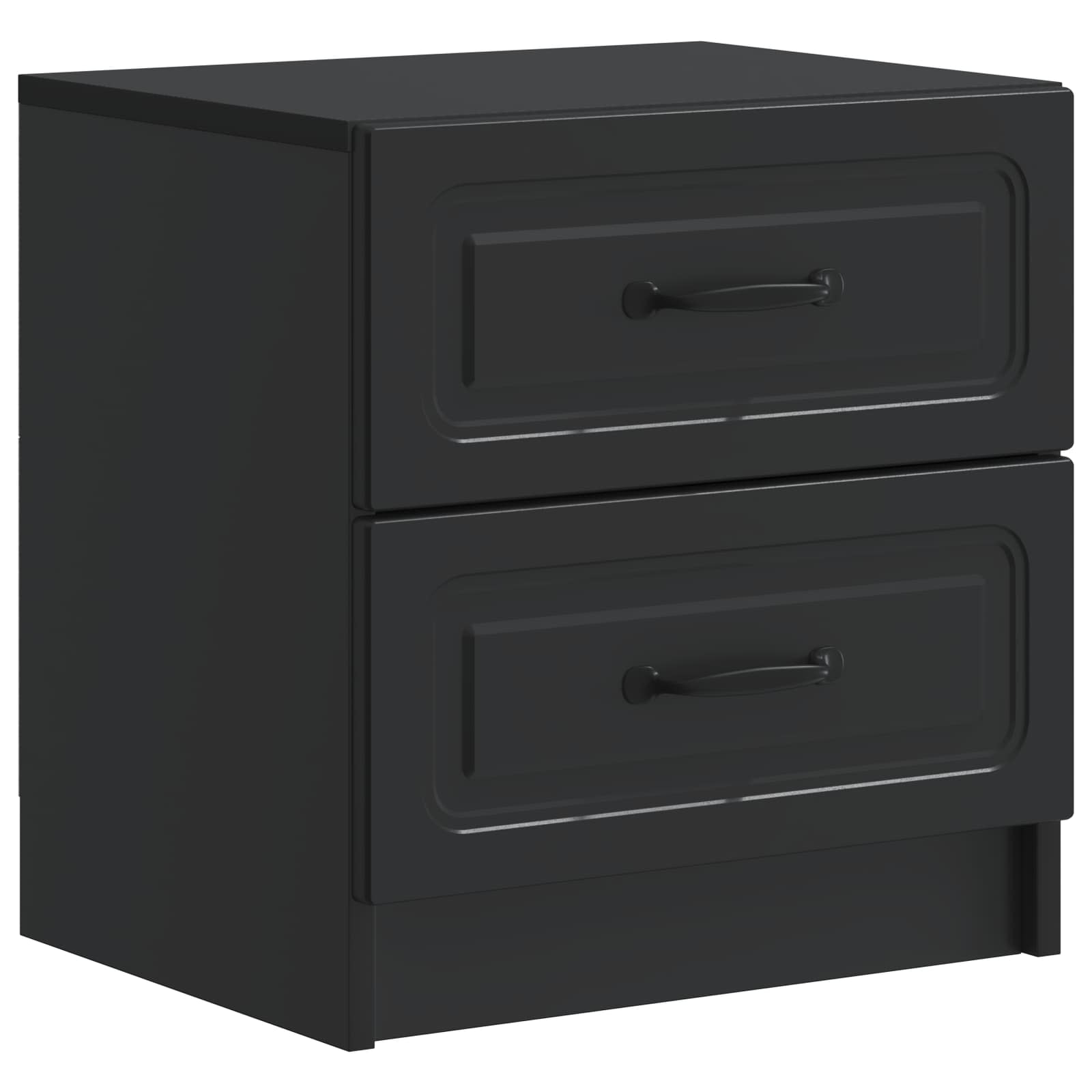 Armadio Da Notte Nero 43 X 34,5 X 44,5 Cm Legno Ingegnerizzato
