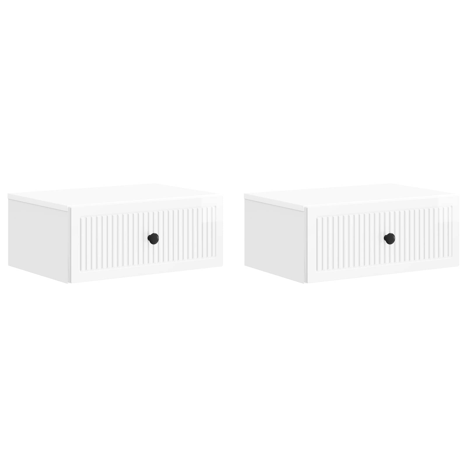 Armadio Da Notte 2 Pcs Bianco Lucido 49 X 34,5 X 20 cm