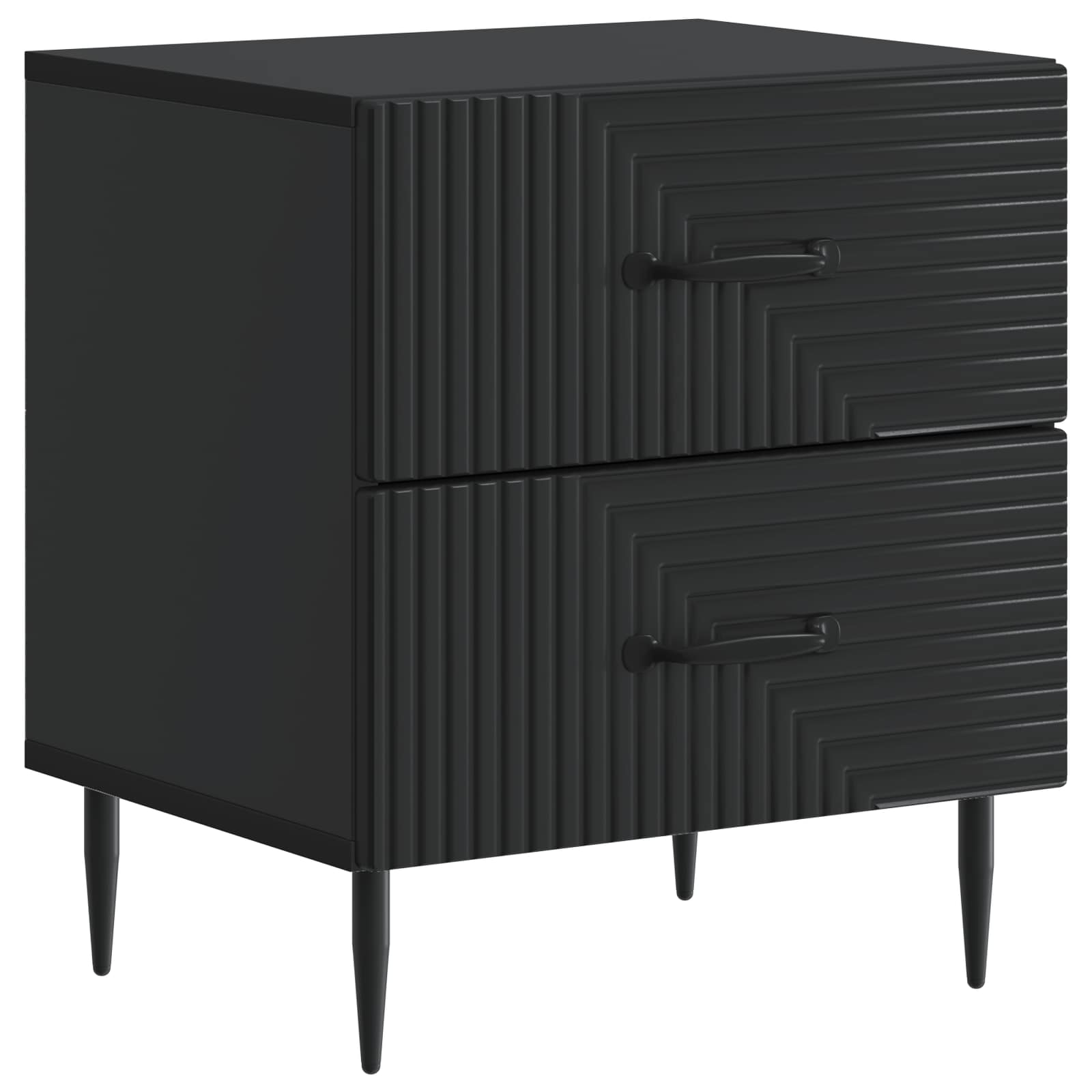 Armadio Da Notte Nero 43 X 34,5 X 47,5 Cm Legno Ingegnerizzato