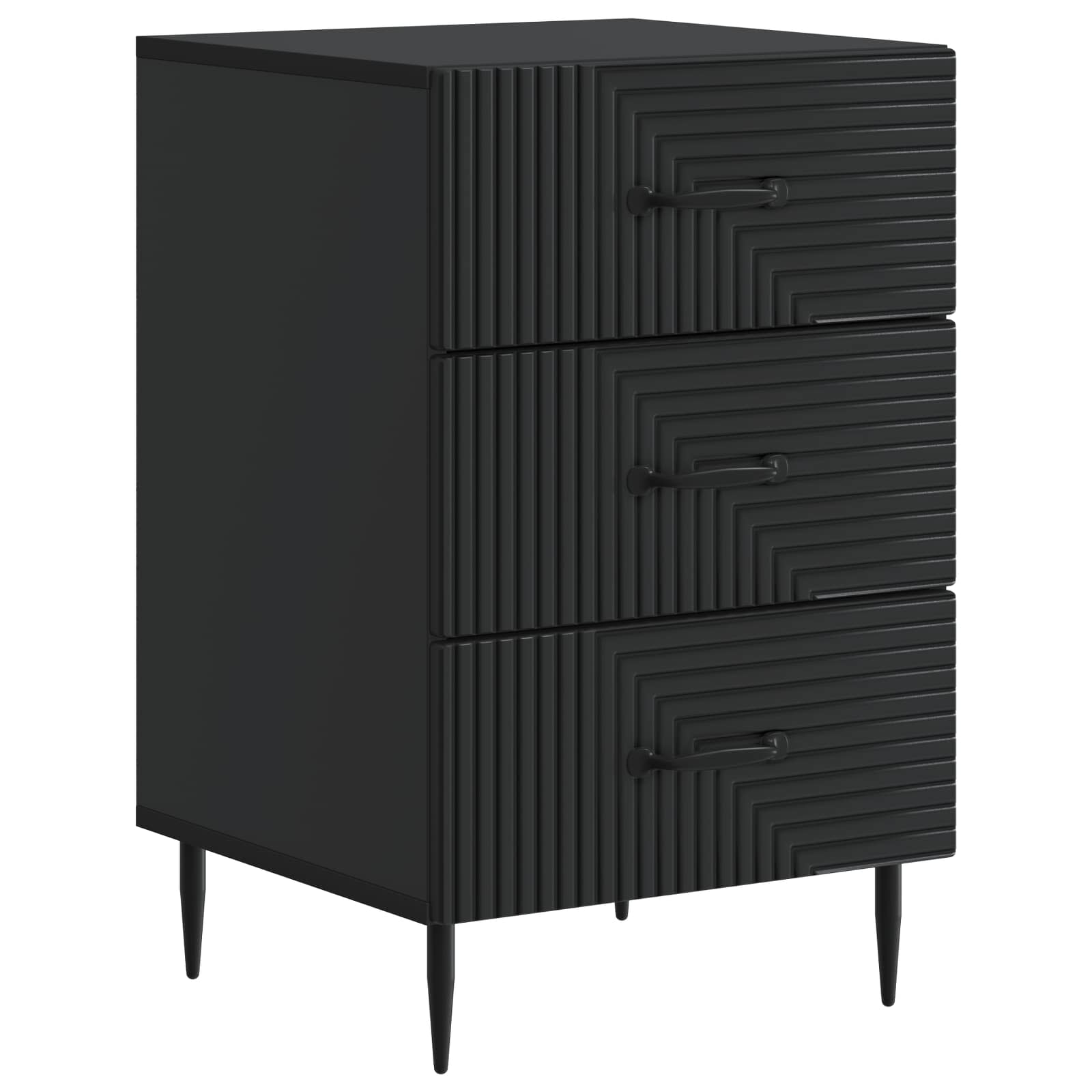 Armadio Da Notte Nero 43 X 41 X 66,5 Cm Legno Ingegnerizzato