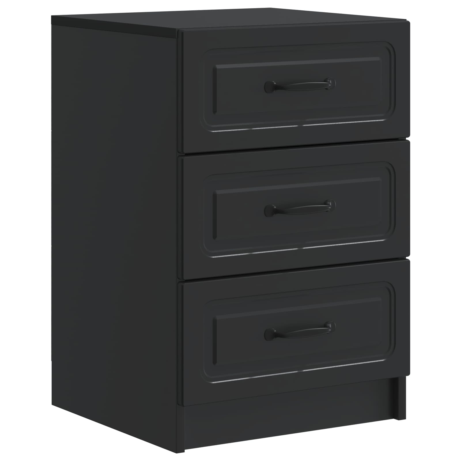 Armadio Da Notte Nero 43 X 41 X 63,5 Cm Legno Ingegnerizzato