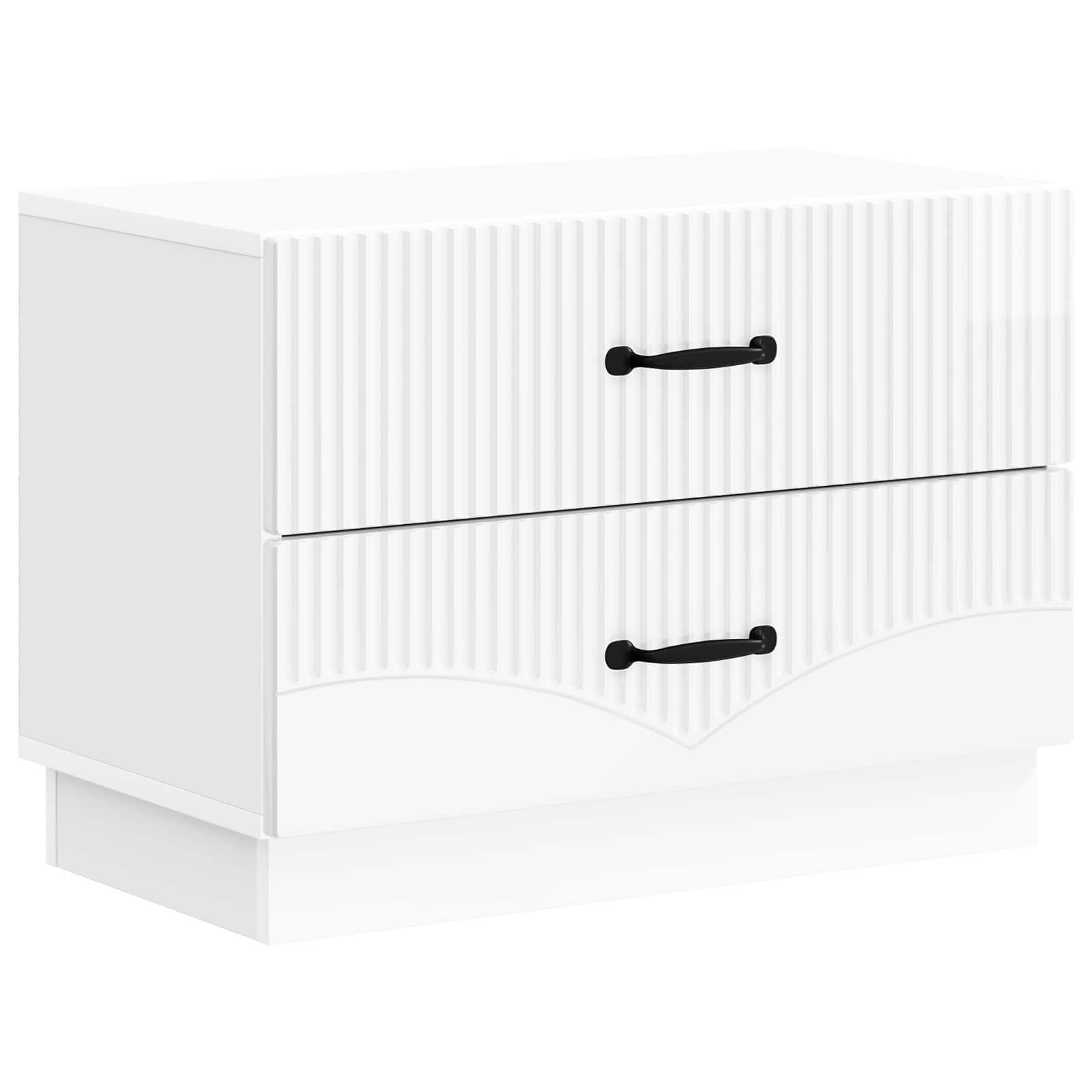 Armadio Da Notte Con Cassetto Bianco Lucido 62 X 34,5 X 44,5 cm