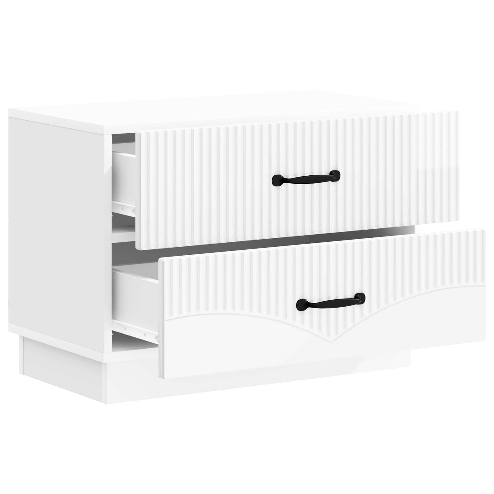 Armadio Da Notte Con Cassetto Bianco Lucido 62 X 34,5 X 44,5 cm - Image 3