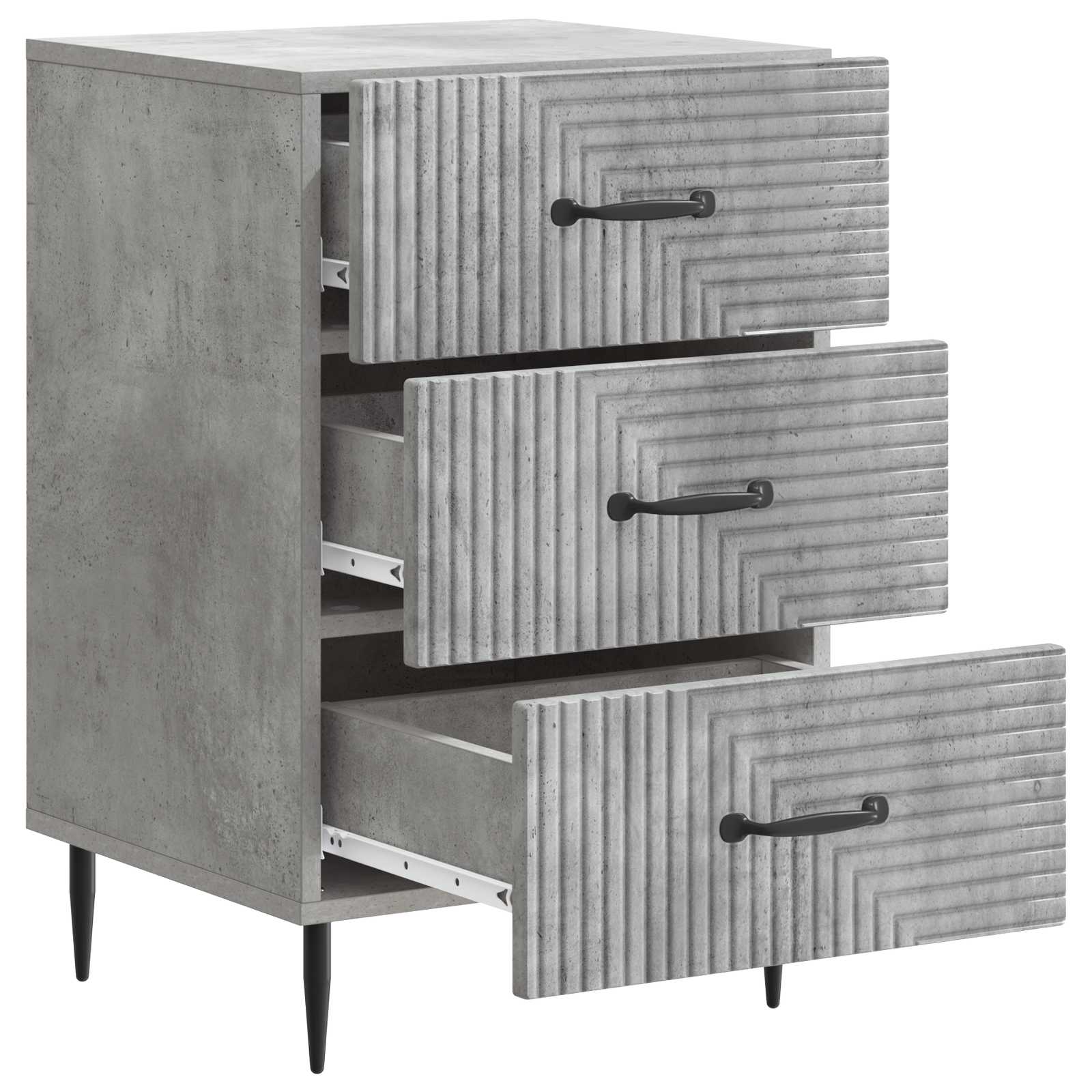 Armadio Da Notte Con Cassetto Grigio Cemento 43 X 41 X 66,5 cm - Image 3