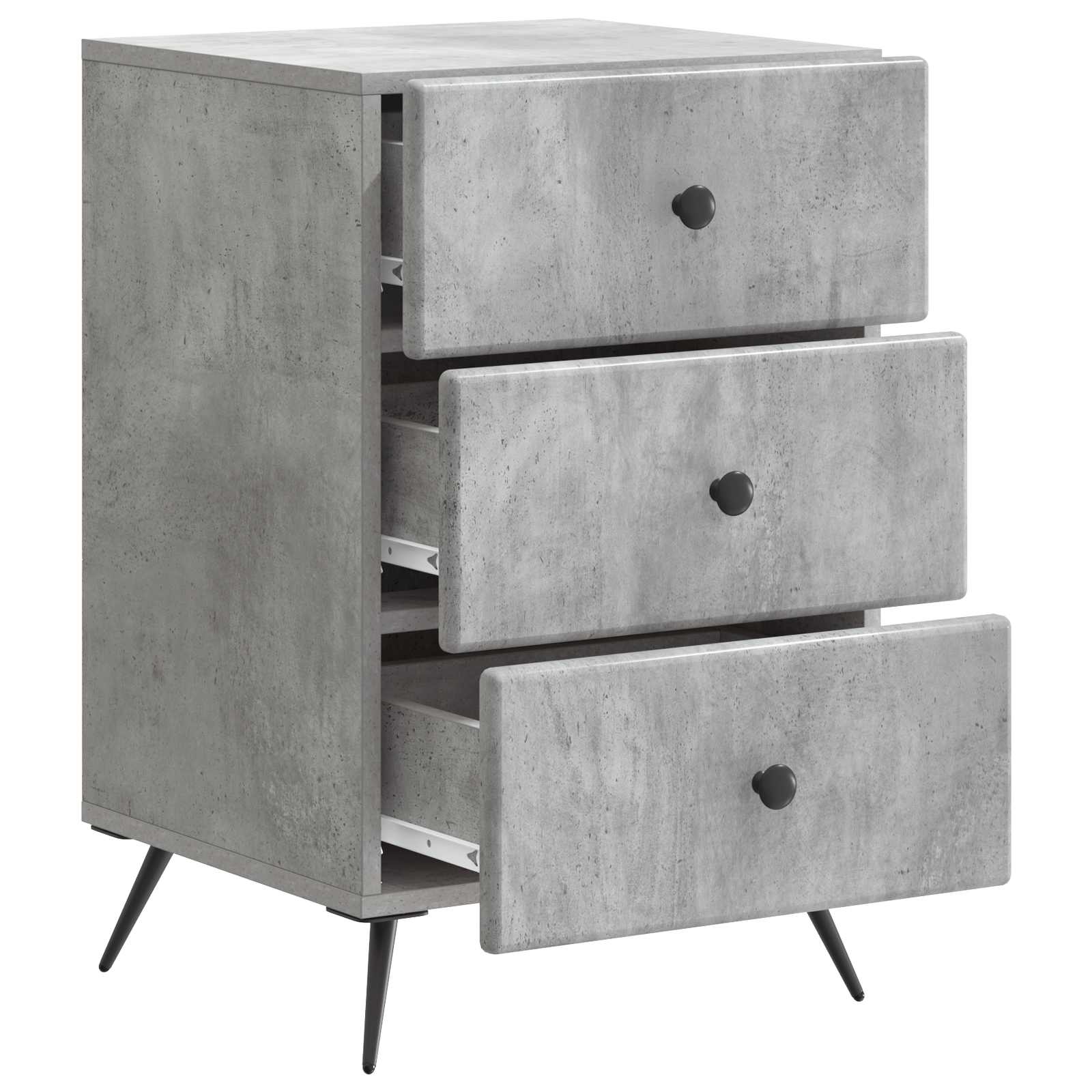 Armadio Da Notte Con Cassetto Grigio Cemento 43 X 41 X 66,5 cm - Image 3