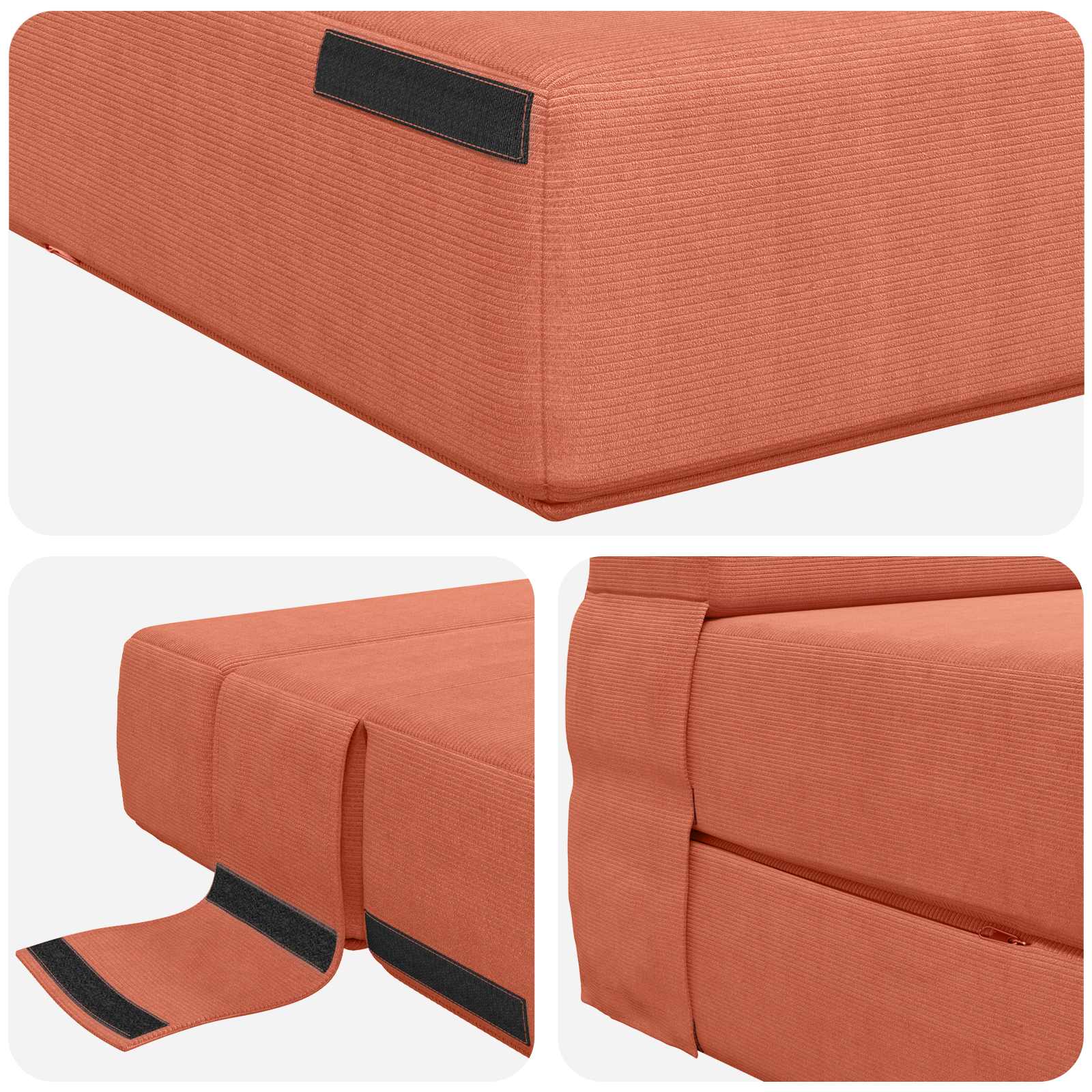 Divano Letto Pieghevole Rosso Arancio 190 X 70 X 15 cm - Image 5