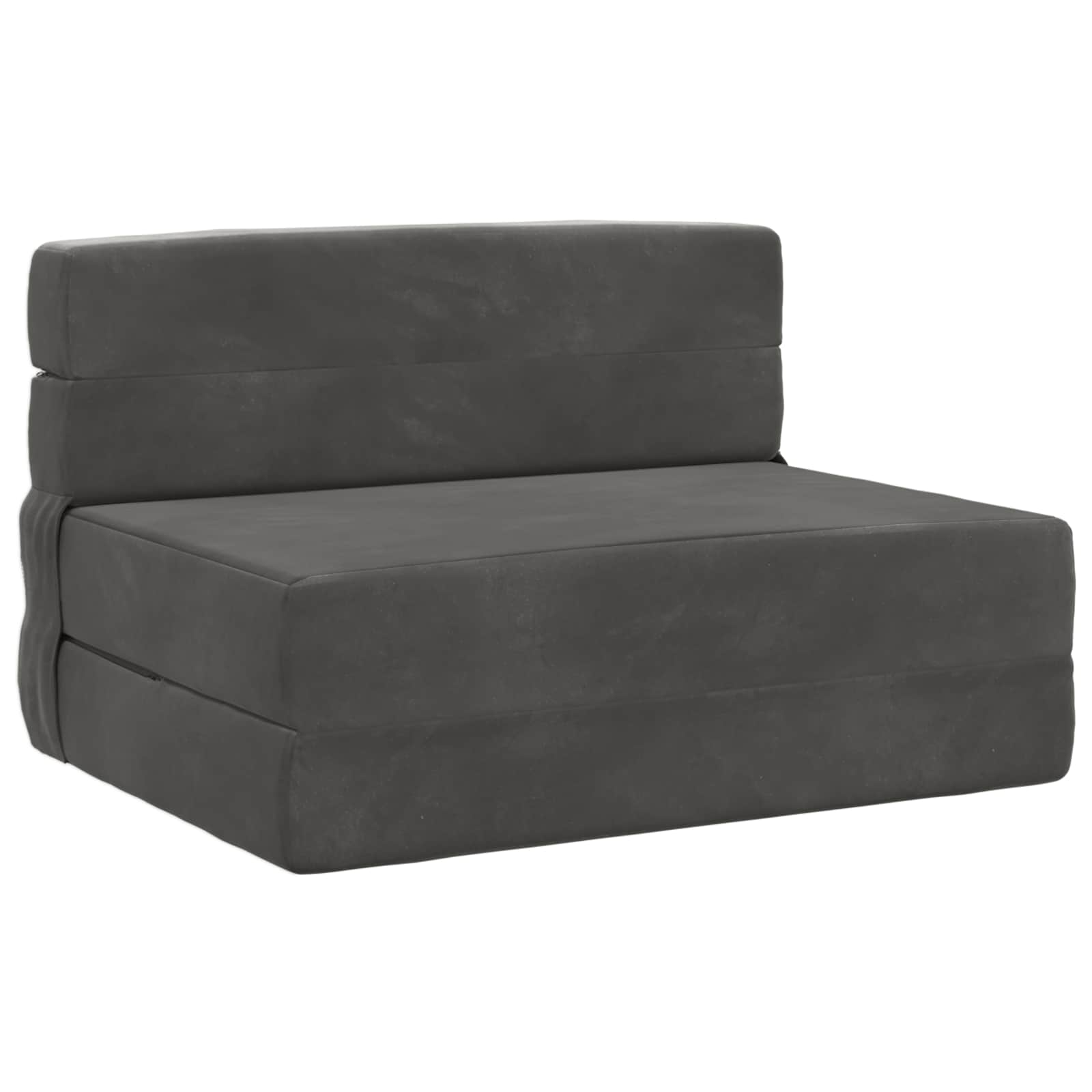 Divano Letto Pieghevole Grigio Scuro 190 X 70 X 15 Cm Velluto