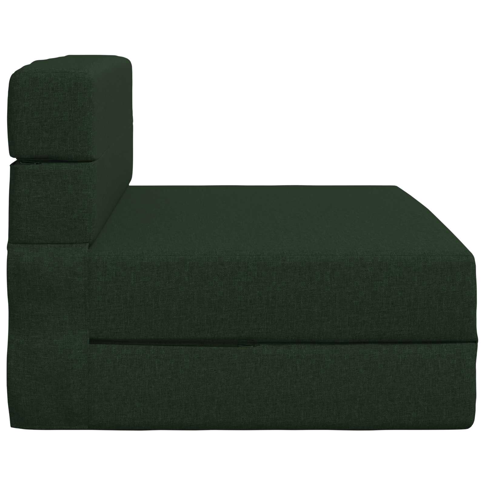 Divano Letto Pieghevole Verde Scuro 190 X 70 X 15 Cm Tessuto - Image 3