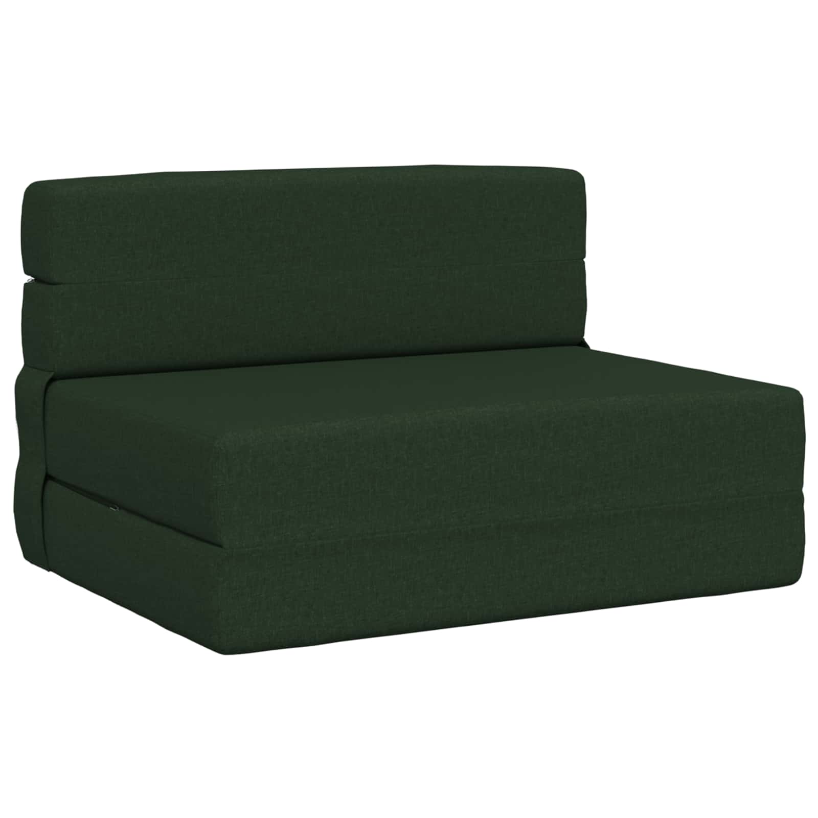 Divano Letto Pieghevole Verde Scuro 190 X 100 X 15 Cm Tessuto