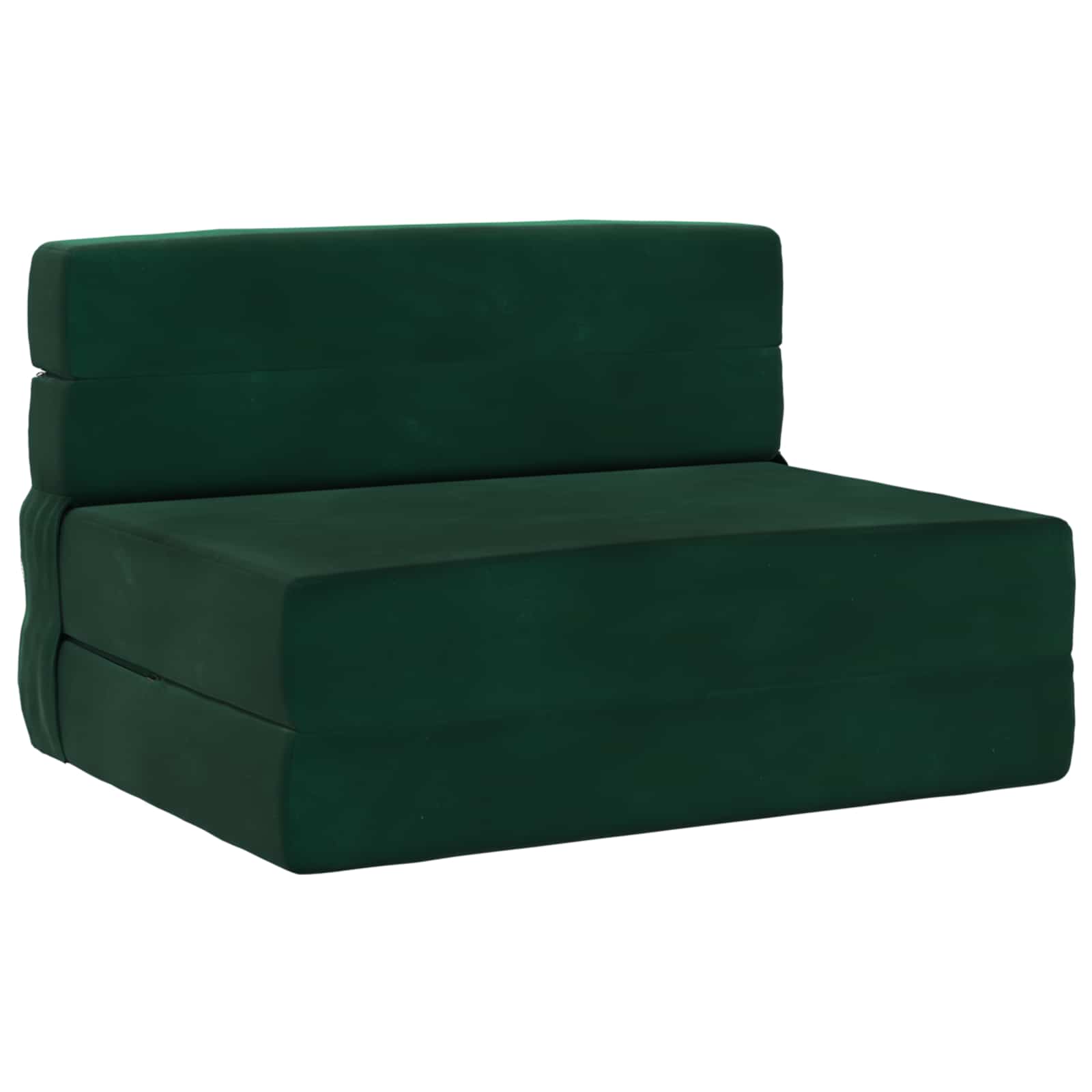 Divano Letto Pieghevole Verde Scuro 190 X 70 X 15 Cm Velluto