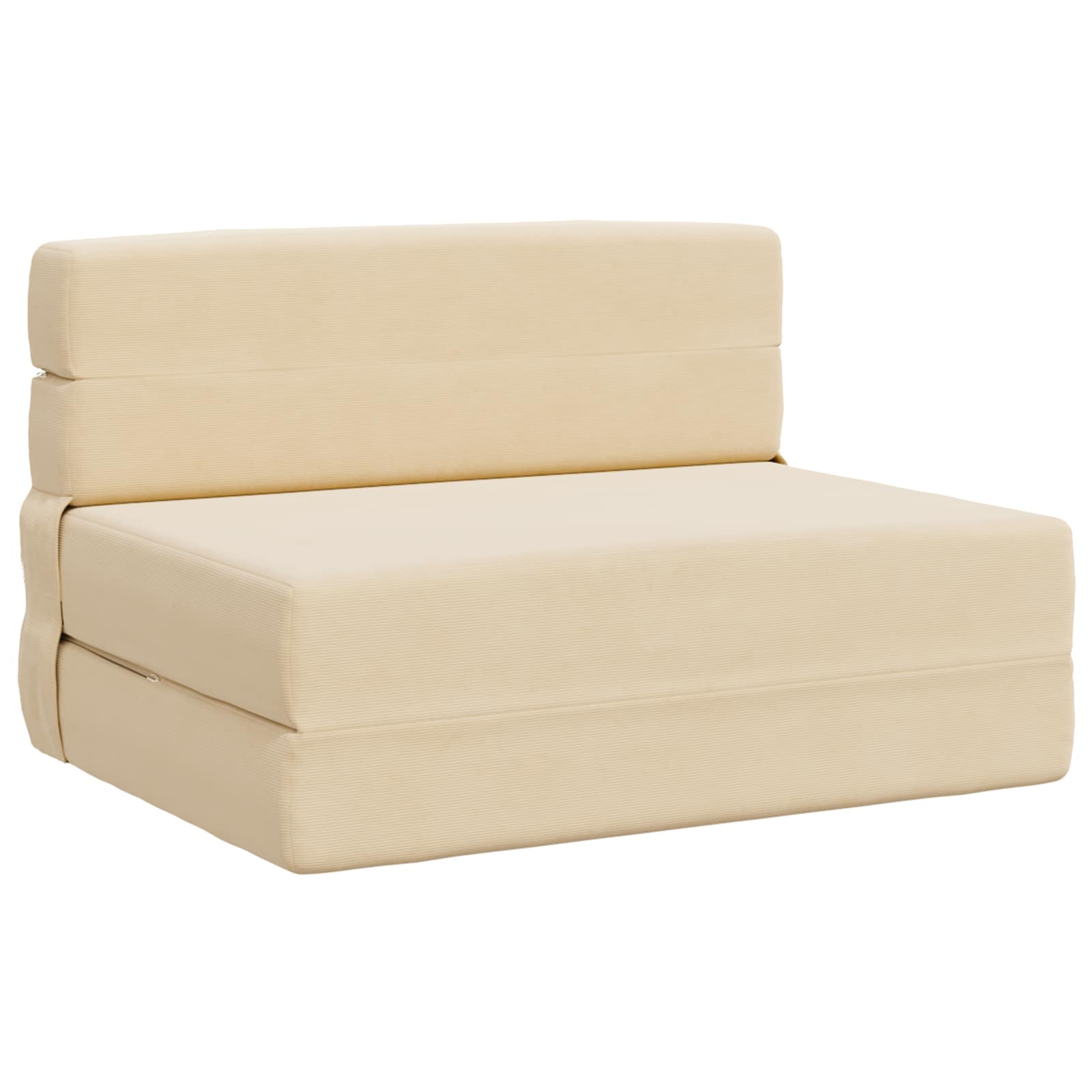 Divano Letto Pieghevole Crema 190 X 100 X 15 cm