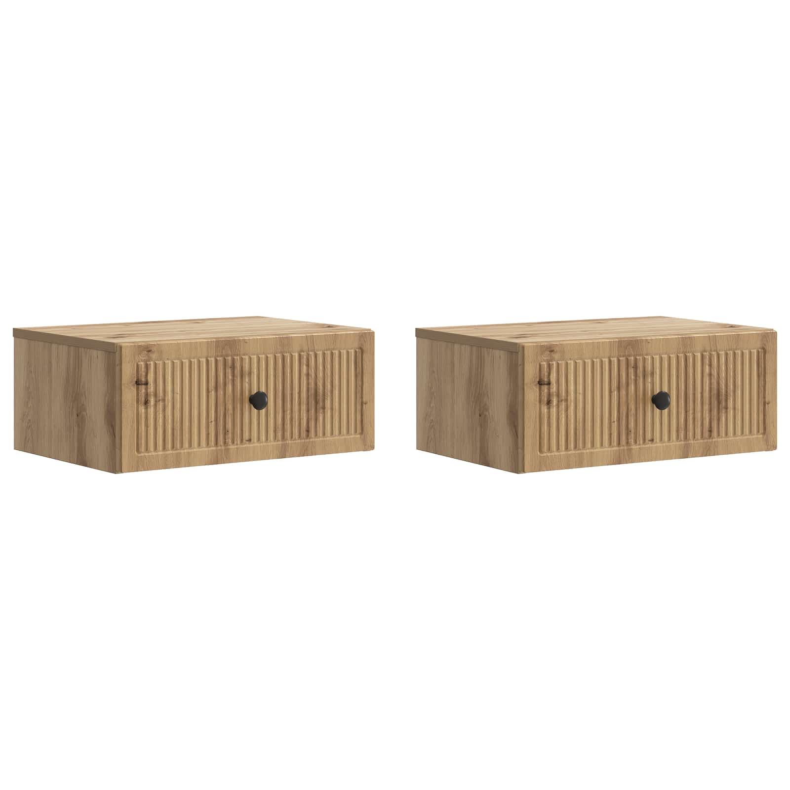 Armadio Da Notte 2 Pcs Rovere Artigianale 49 X 34,5 X 20 cm