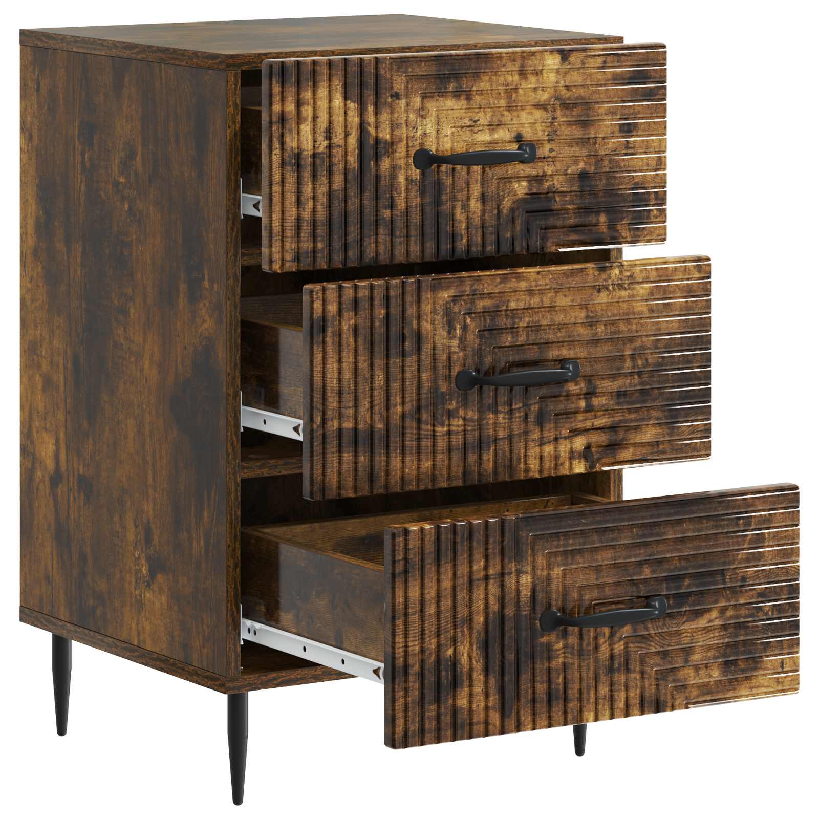 Armadio Da Notte Con Cassetto Rovere Fumo 43 X 41 X 66,5 cm - Image 3