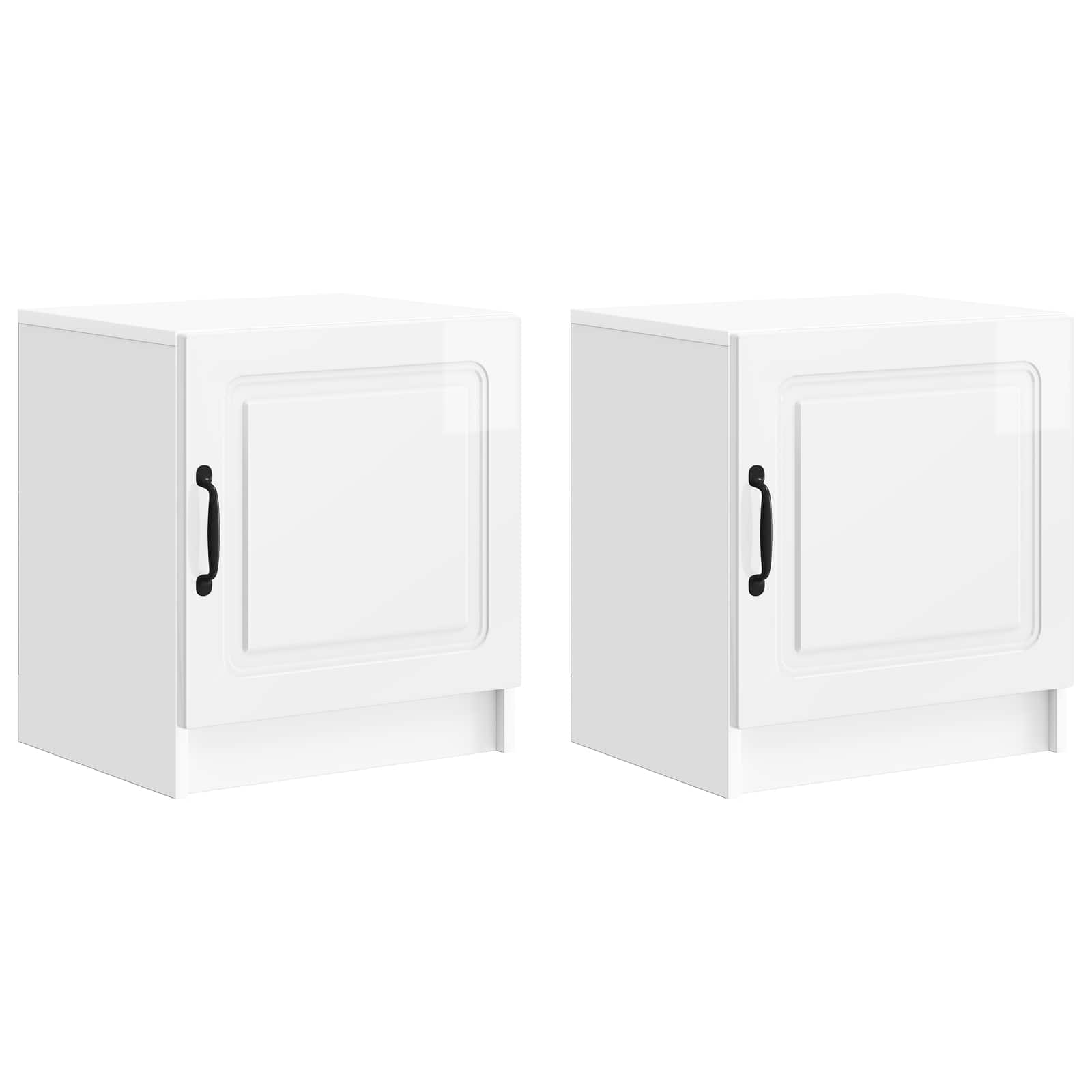 Armadio Da Notte 2 Pcs Bianco Lucido 43 X 34,5 X 47 cm