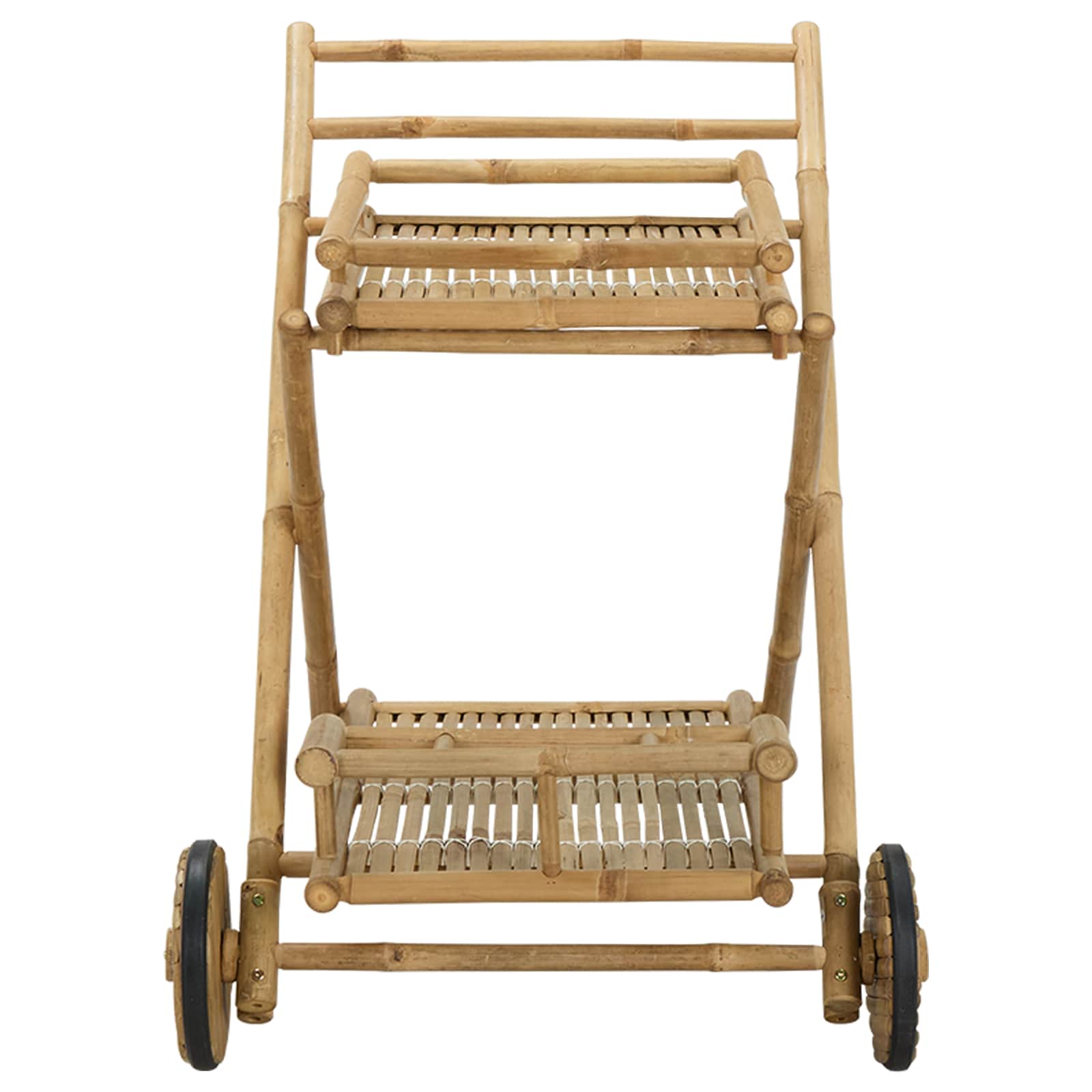 Carrello Per Tè Con Ruote Naturale 79 X 67.5 X 84 Cm Bambù - Image 3