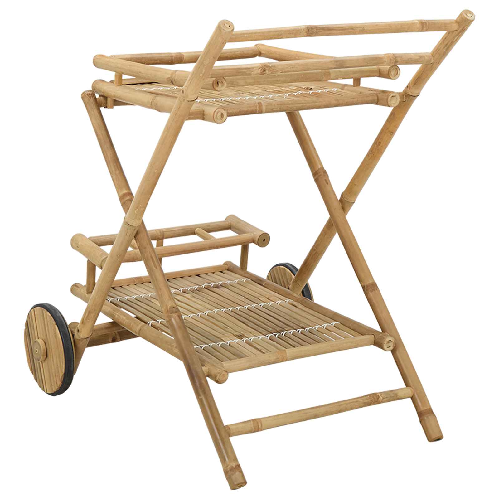 Carrello Per Tè Con Ruote Naturale 79 X 67.5 X 84 Cm Bambù - Image 5