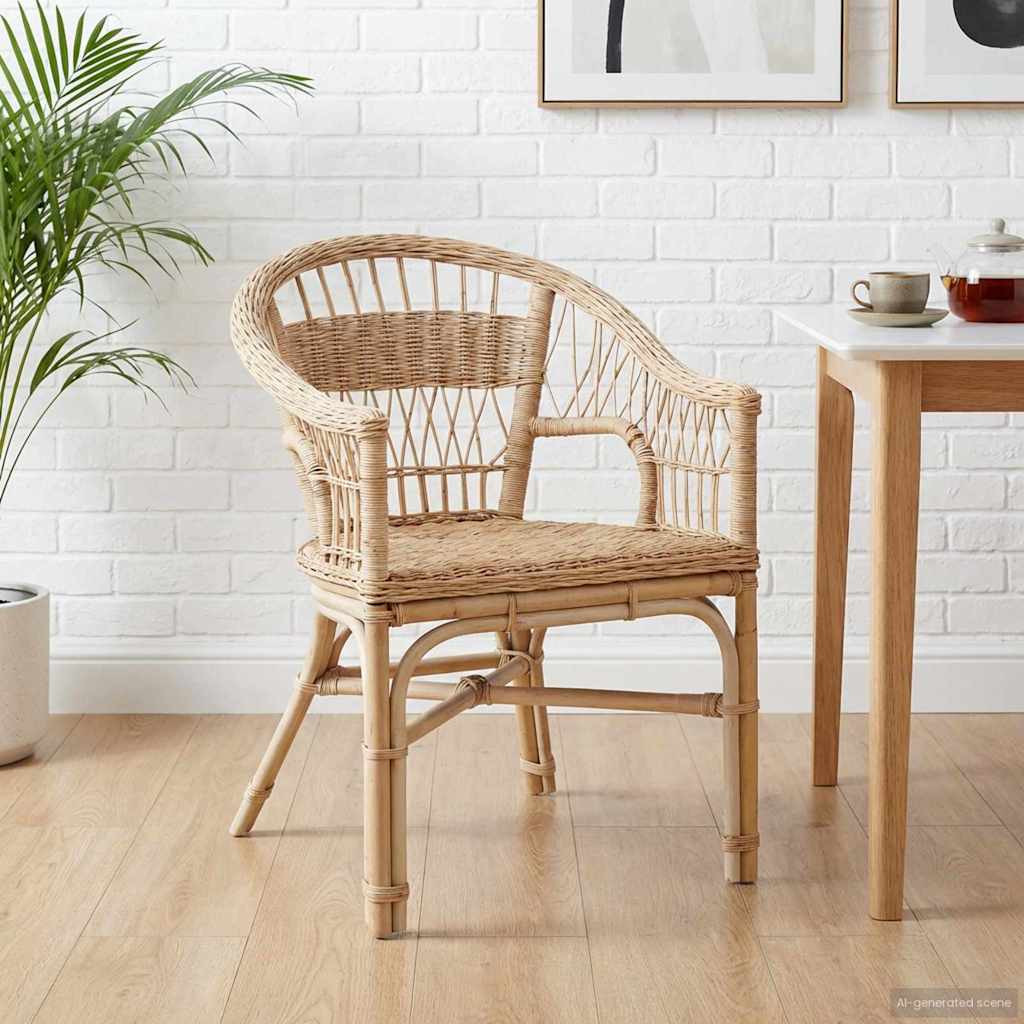 Sedia Impilabile Naturale 60 X 60 X 81 Cm Rattan
