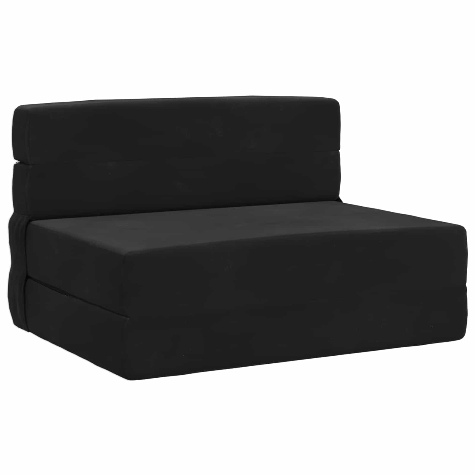 Divano Letto Pieghevole Nero 190 X 70 X 15 Cm Velluto