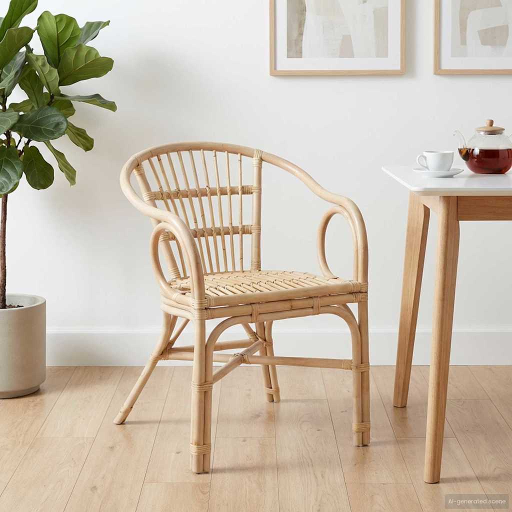 Sedia Impilabile Naturale 58 X 60 X 81 Cm Rattan