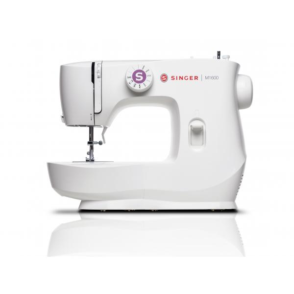 Singer M1605, Weiß, Sägen, 4 Step, Drehregler, Elektro, Knopflochboden, Zipper Foot