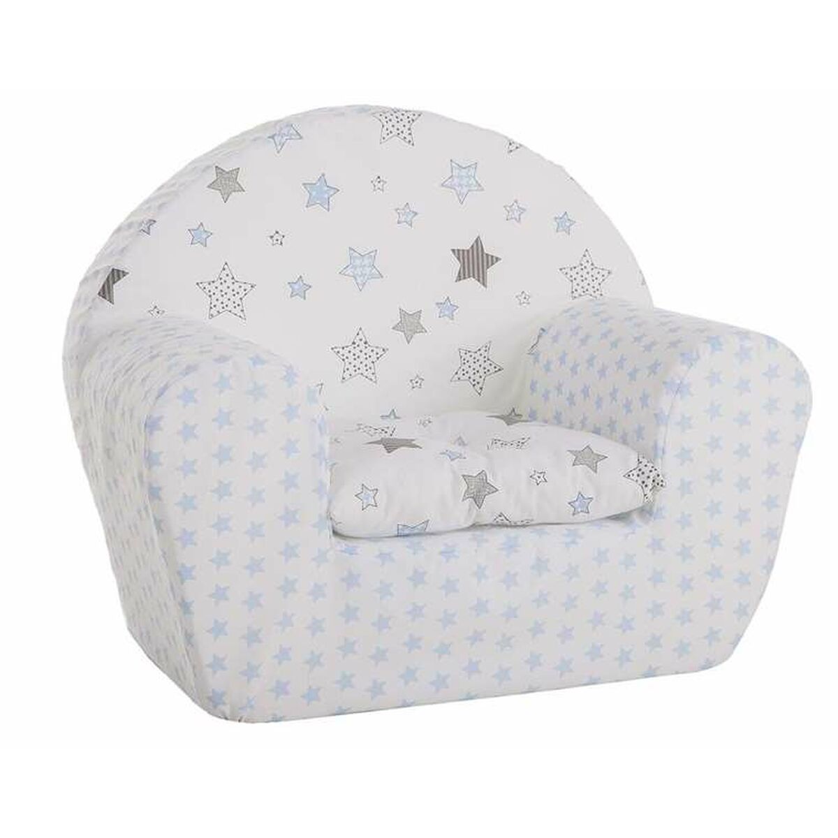 Poltrona Per Bambini Stelle Bianco Grigio 44 X 34 X 53 cm