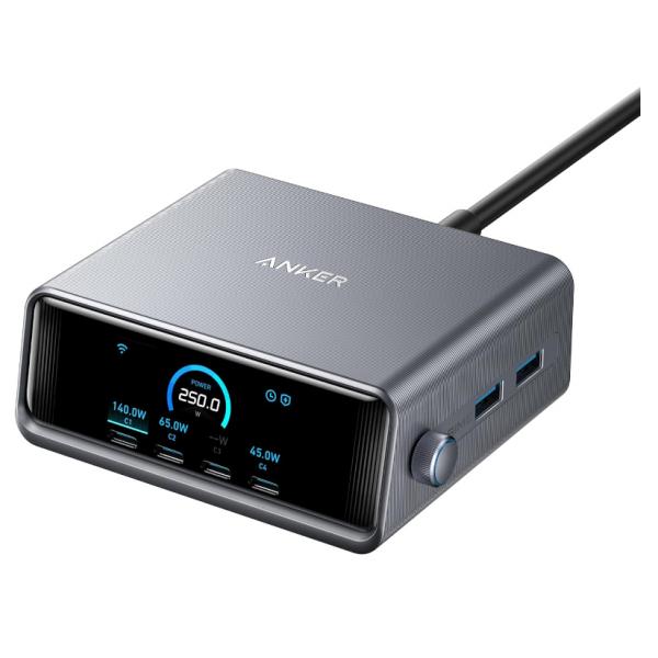 Anker Innovations Anker Prime - Alimentatore - Ganprime - 250 Watt - 5 A - 6 Porte Di Uscita (4 X UsB-C, 2 X Usb)