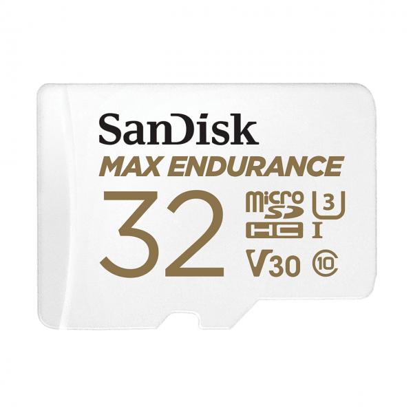 SanDisk Max Endurance 32 GB MicroSDHC UHS-I Classe 10 (SanDisk Max Endurance - Scheda di memoria flash [adattatore microSDHC per SD in dotazione] - 32 GB - Video Class V30 / UHS-I U3 / Class10 - UHS-