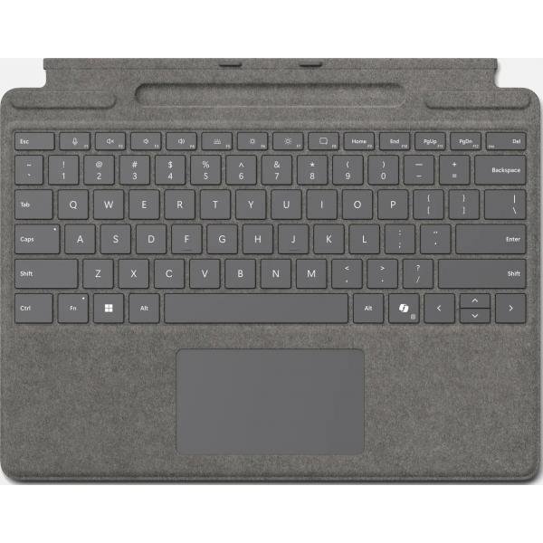 Microsoft Surface Pro Keyboard with pen storage for Business Microsoft Cover port Platino (PRO 8/9 SIGNATURE COPILOT TYPE - COVER PLATINUM) - Versione UK