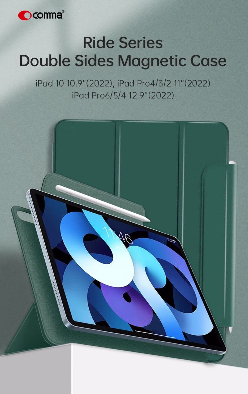 Cover Magnetica per iPad Pro 6^ 2022 rotazione e supp Verde