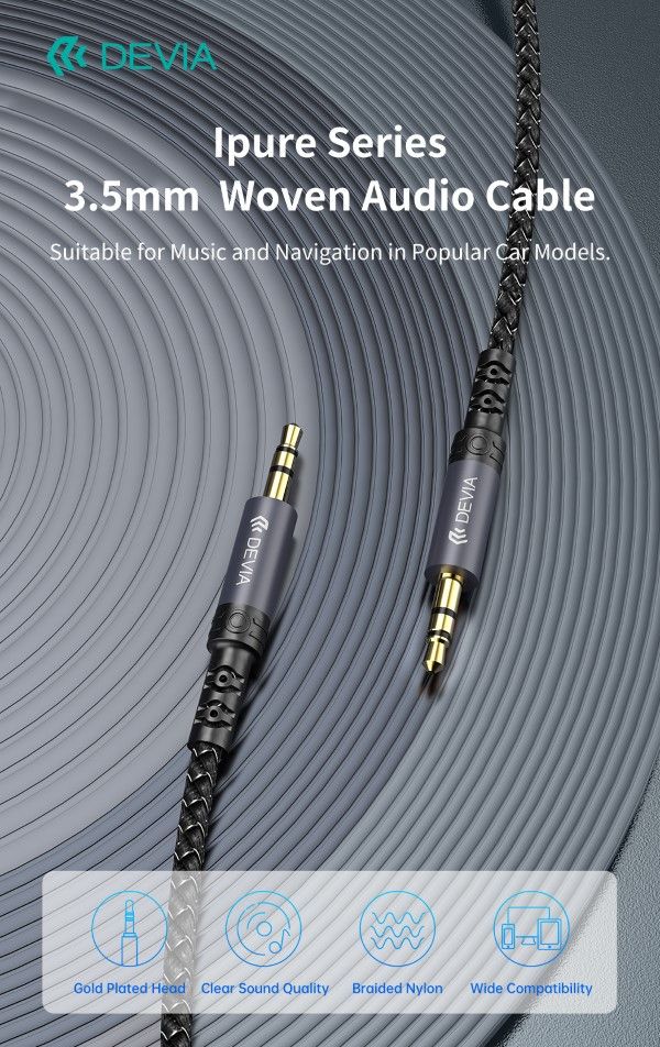 Cavo Audio Jack dorati 3,5 a 3,5 mm 1 Metro nero