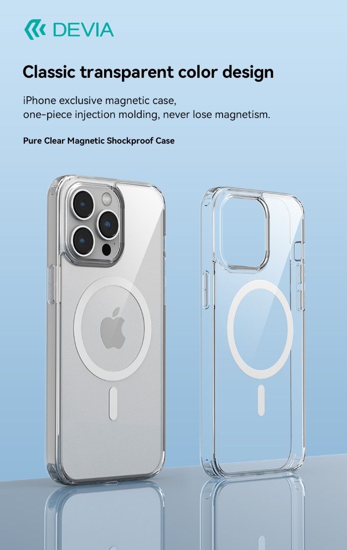 Cover trasparente magnetica carica wireless iPhone 15 Plus