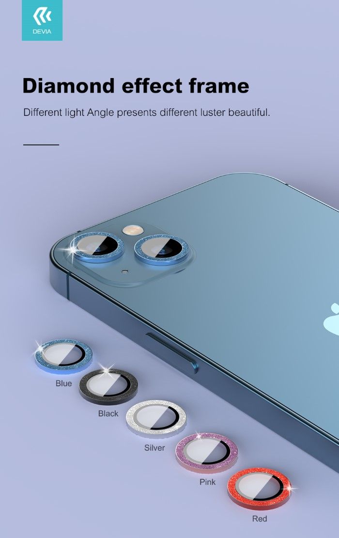 Proteggi lenti diamantate iPhone13 &13 Mini Cornice Red